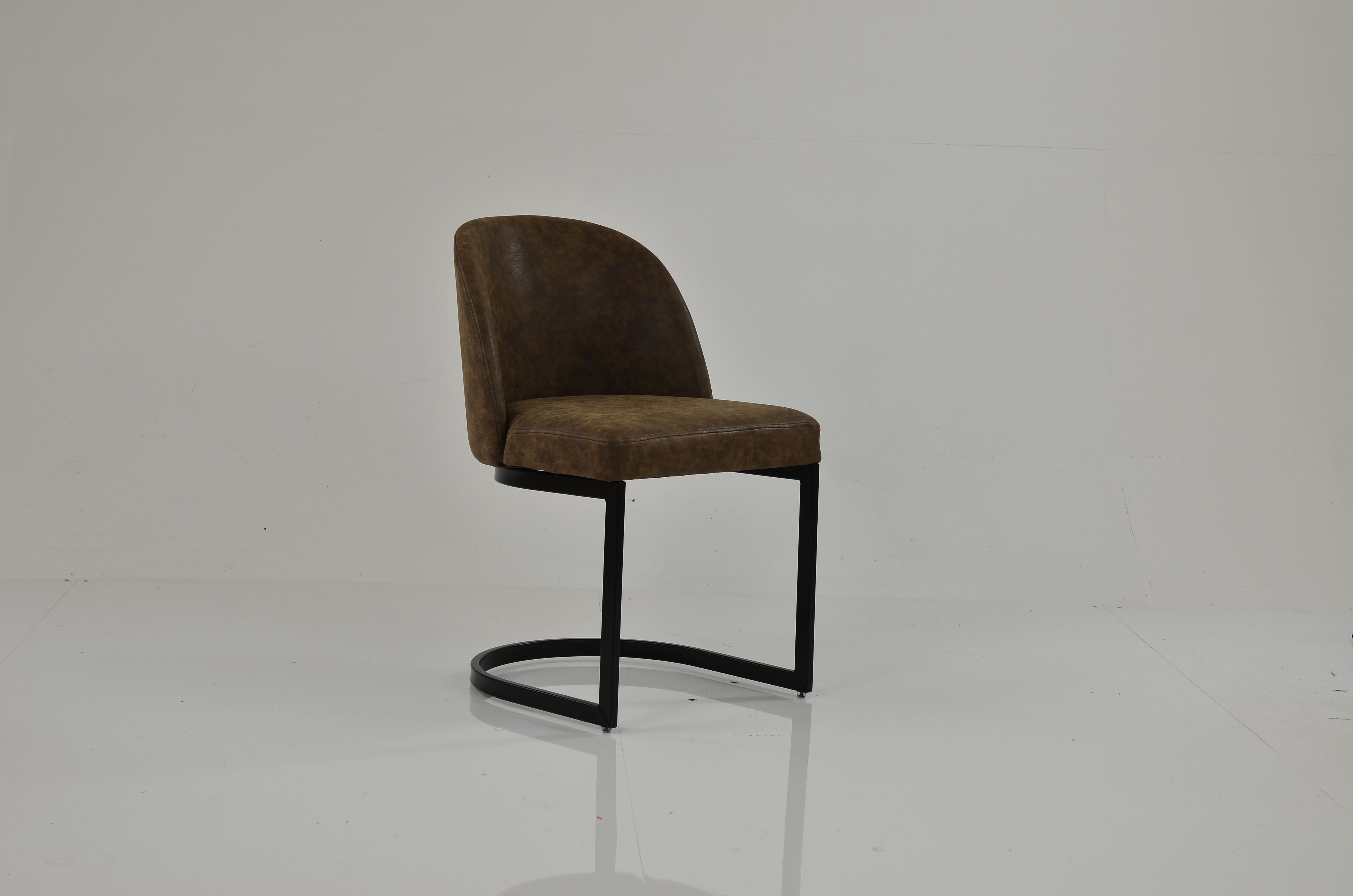Delamere Dining Chair Aged Brown Leather & Black