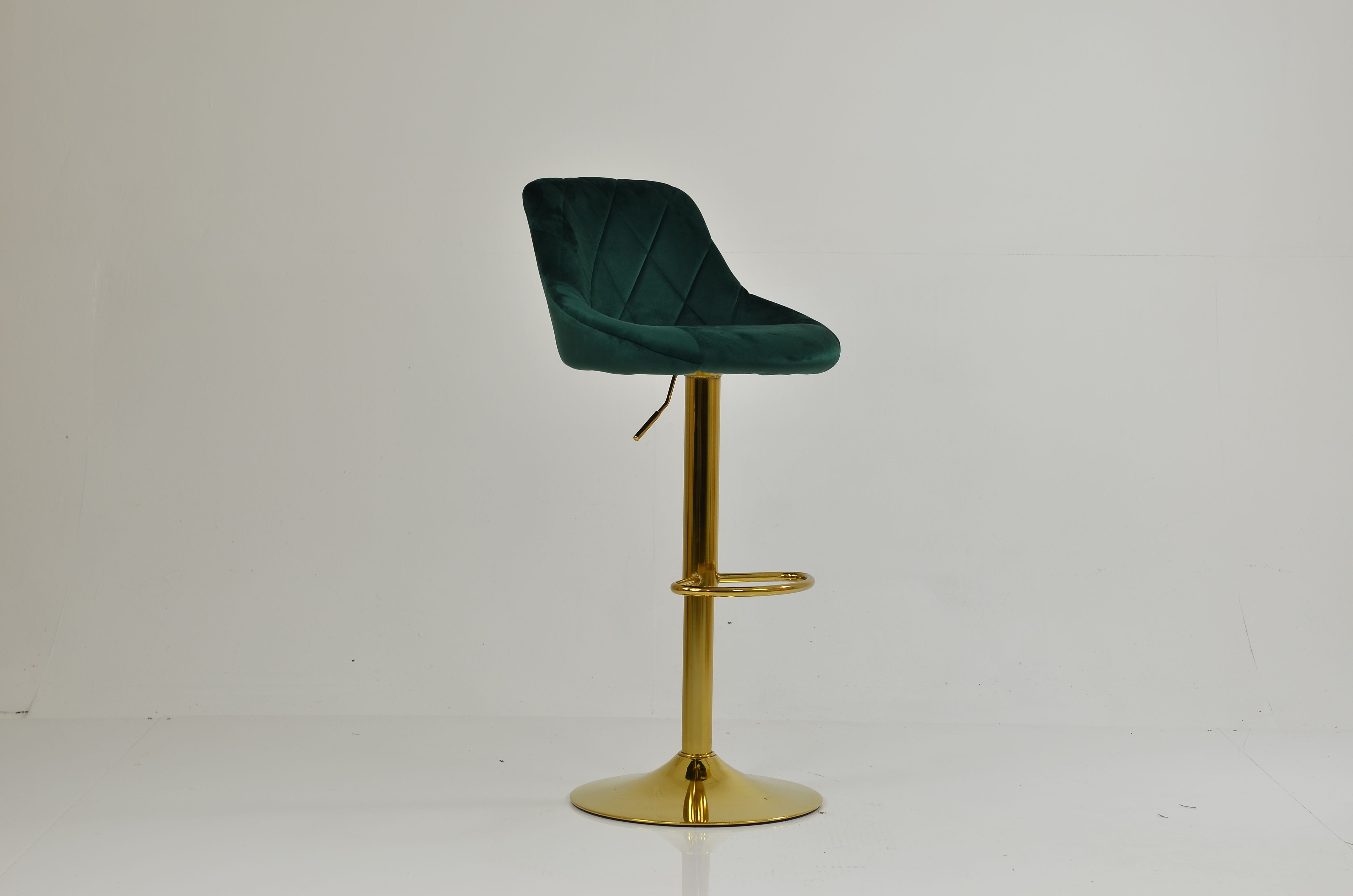 Dale Bar Stool Emerald Green Velvet & Gold Base