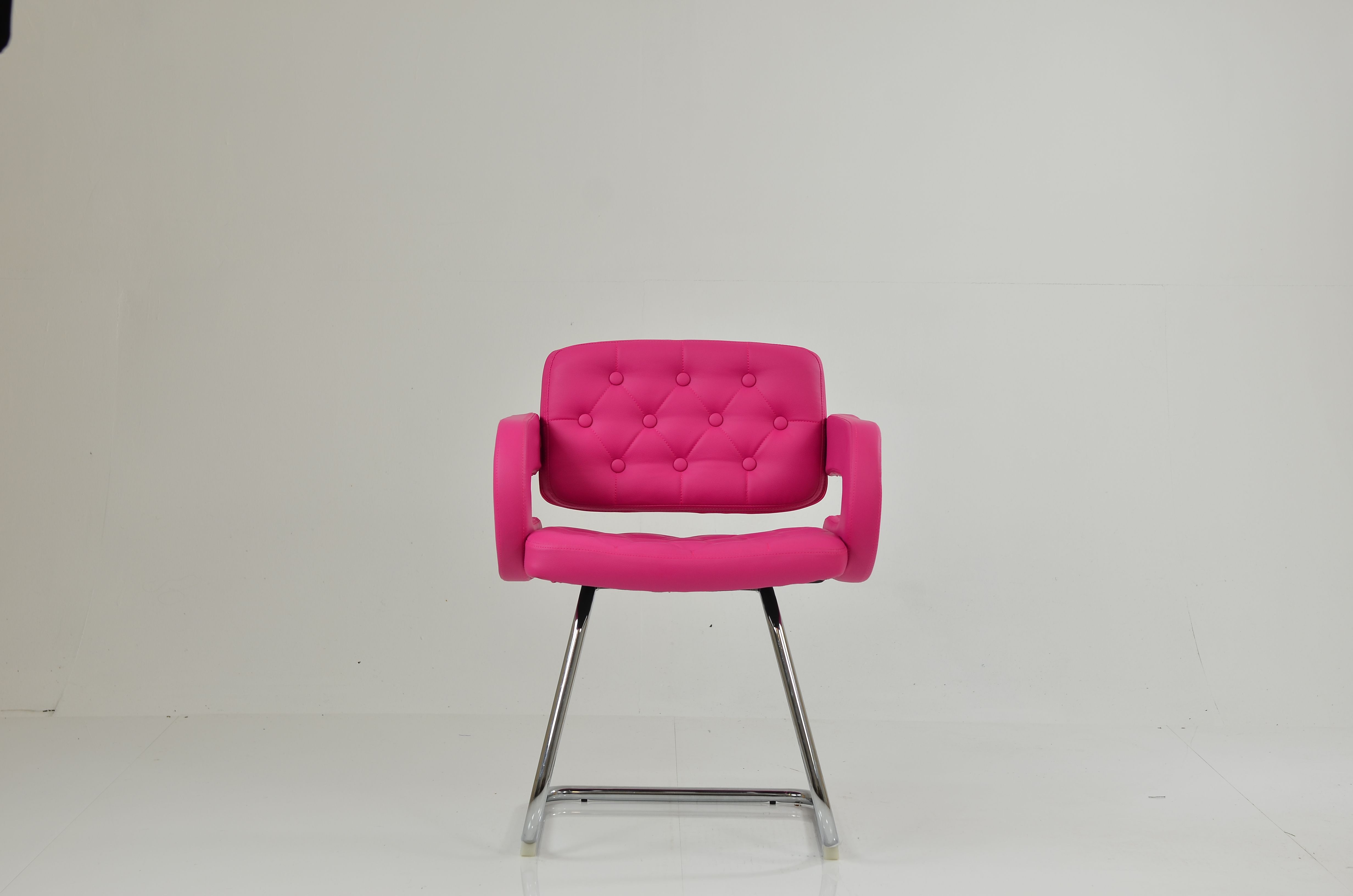Parga Office Chair Hot Pink Leather & Chrome