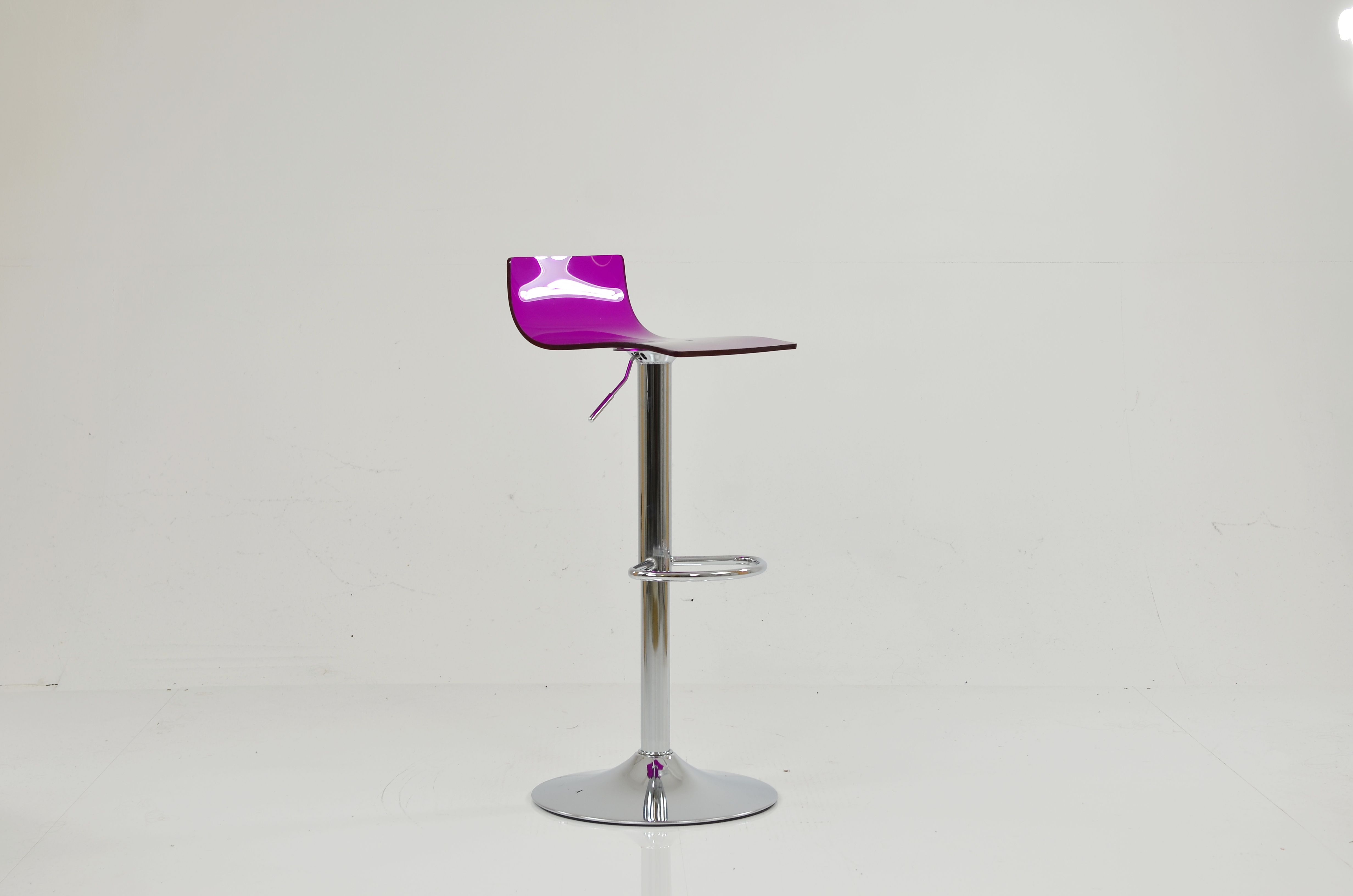 Crystal Bar Stool Purple Acrylic & Chrome