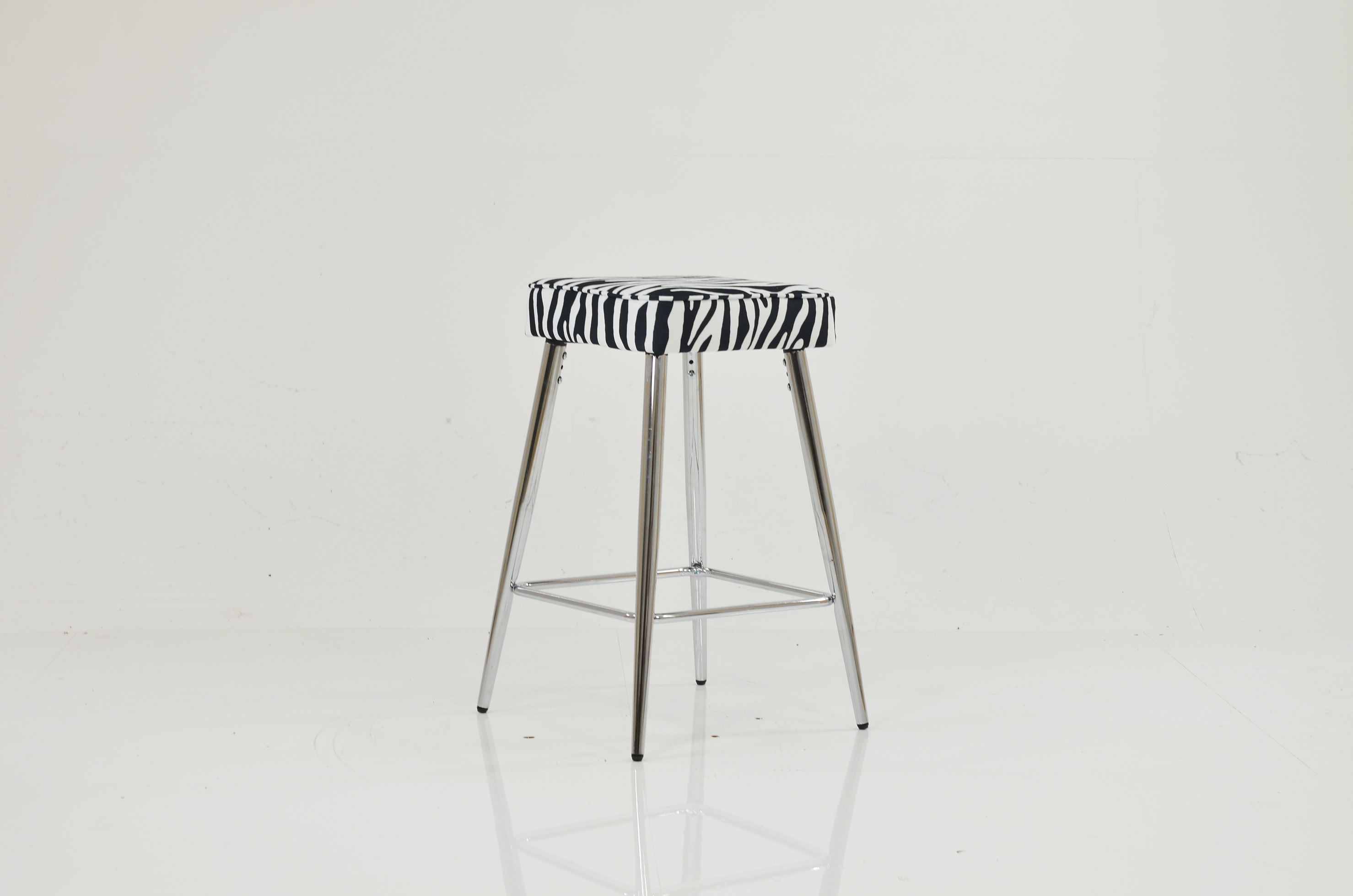 Cloud Bar Stool Zebra Fabric & Chrome