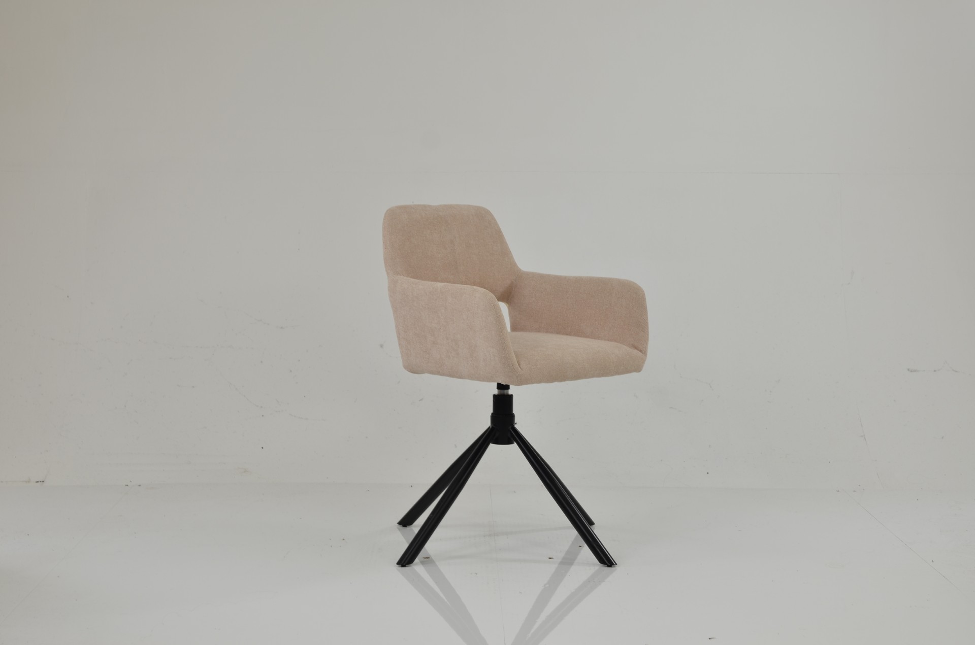 Odense Swivel Dining Chair in Natural Cream Fabric
