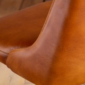 Harsha Leather Counter Chair, Aged Tan