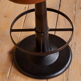 Lal Leather Swivel Counter Chair, Aged Tan