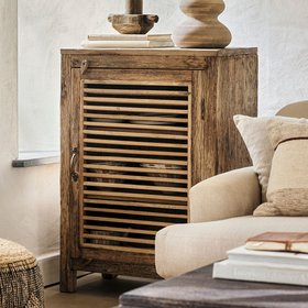 Ibo Reclaimed Wood Slatted Low Cabinet