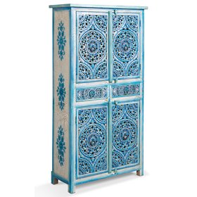 Blue Painted Large Almirah Cabinet