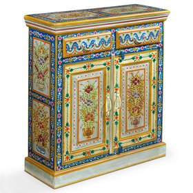 Decorative Indian Painted Cabinet