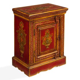 Painted Red and Gold Side Cabinet