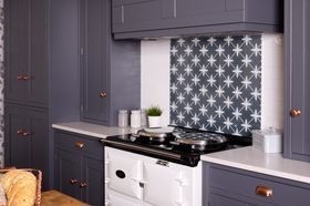 Laura Ashley Wicker Charcoal Self-Adhesive Glass Splashback 900mm x 750mm
