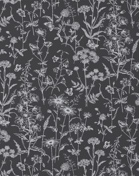 Laura Ashley Lisette Metallic Charcoal  Self-Adhesive Glass Splashback 600mm x 750mm