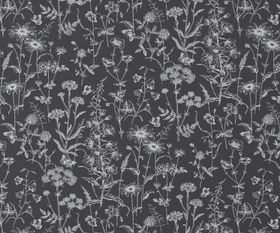 Laura Ashley Lisette Metallic Charcoal  Self-Adhesive Glass Splashback 900mm x 750mm