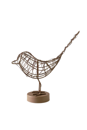 Copper Light Up Robin Lamp