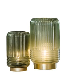 Green Cordless Battery Operated Glass Lamps