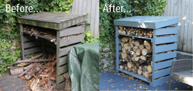 Mercury Grey Wood Paint on Hutton Log Store