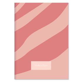 Personalised Pink & Red Waves Notebook