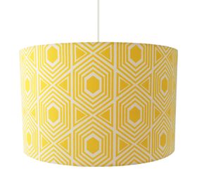 Japanese Inspired Geometric Lampshade in Mustard (Large)
