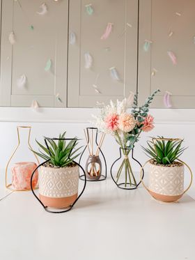Minimal Line Vases - Set of 3, Black