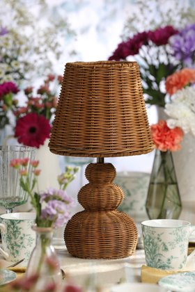 Hasfield Rechargeable Table Lamp In Natural Rattan