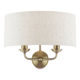 Sorrento 2 Light Wall Light In Antique Brass