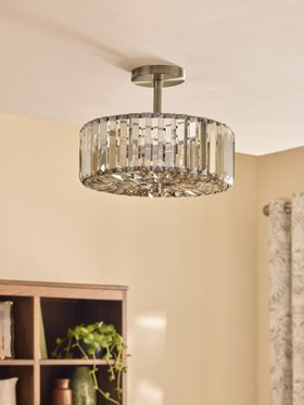Fernhurst 3 Light Semi Flush In Champagne Crystal