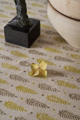 Block Print Tree Mindaro Linen Union