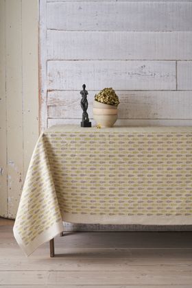 Block Print Tree Mindaro Linen Union