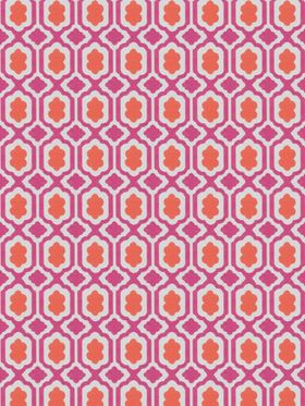 Aventine Woven Geometric Fabric in Fuchsia