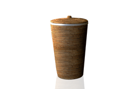 Laundry Basket in Dark Rattan