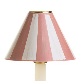 Card Candle Shade - Swedish Stripes - Terracotta
