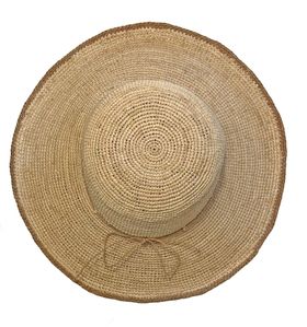 Colour Rim Crochet Hat in Tea Brown