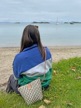 Plus Plus Crossbody Handbag in Natural/Black