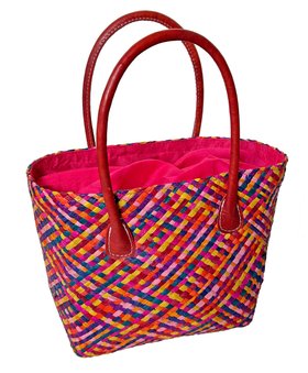 Camille Raffia Tote Bag in multicolour