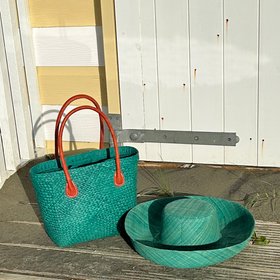Camille Raffia Tote Bag with Mimosa Raffia Hat