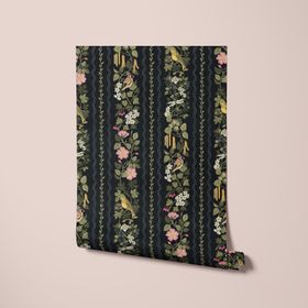 Hedgerows Wallpaper - Charcoal Bright