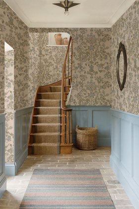 'Tudor Blooms' Wallpaper in Dried Herb Colourway