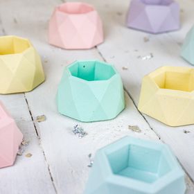 Pastel jesmonite mini planters/tea light holders