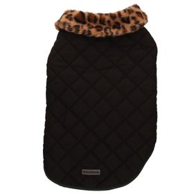 Rufus & Rosie Dog Country Jacket with Leopard Print Trim