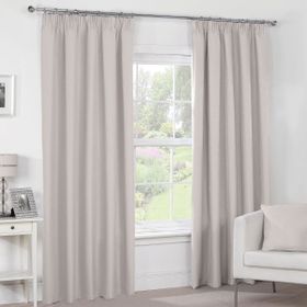 Luna Natural Stone Luxury Thermal Blackout Pencil Pleat Curtains
