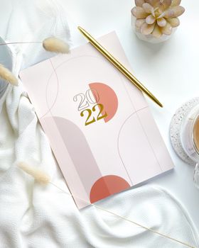 2022 Diary with Gold Foil Embossing, A5, Christmas Gift for Her, Stationery Lover Gift