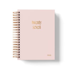 2027 Personalised Spiral Diary - Pale Pink & Gold Foiled