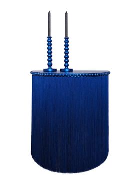 Delphine Blue Fringed Console Table