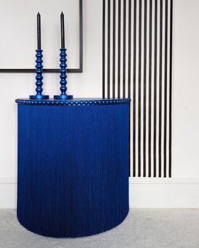 Delphine Blue Fringed Console Table