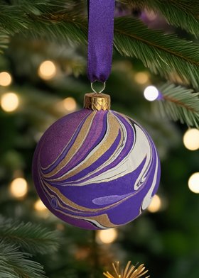 Luxury Marbled Christmas Bauble | Royal Velvet