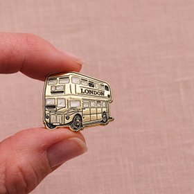 Gold London Bus Pin Badge