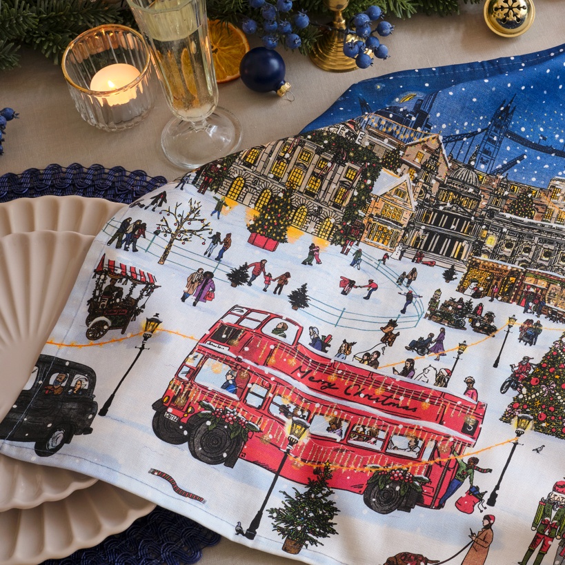 Pre-Order: A London Christmas Tale Tea Towel