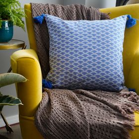 Ikigai Cushion Cover in Blue