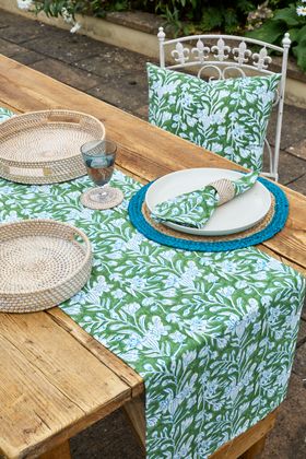 Lily handblock print runner, apple - Lifestyle