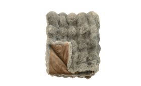 Feather Faux Fur Throw Brown 145x170cm