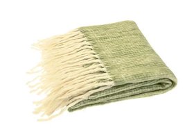 Lamb's Tail Mini Check Throw Pale Olive 130x170cm