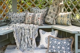 Arts & Crafts Cushions In Blues Mid Res